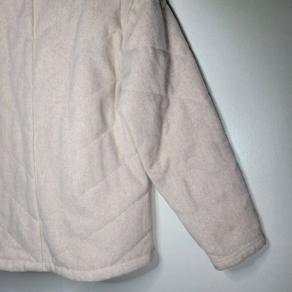 Woolrich Jacket Womens Small Quilted Full Zip Pockets Vanilla Heather 15601 - Picture 9 of 11